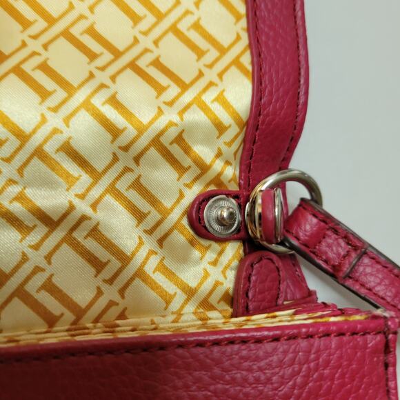 Tignanello Red Leather Cross Body Clutch Convertible Purse Adj. Remove Strap 8x5 - Picture 9 of 9